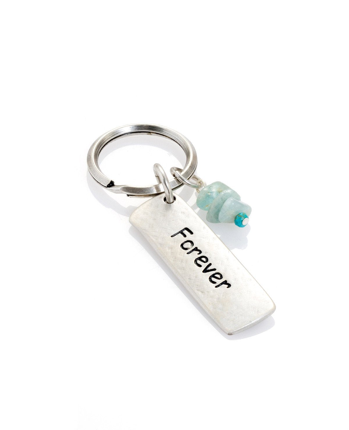 Sterling silver plated key ring with beads. Length: 5 cm Width: 2 cm
