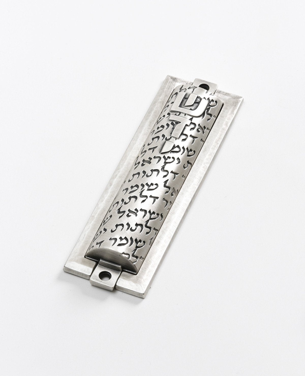 Two parts sterling silver plated Mezuzah. suitable for 12 cm parchment Length: 16 cm Width: 5 cm