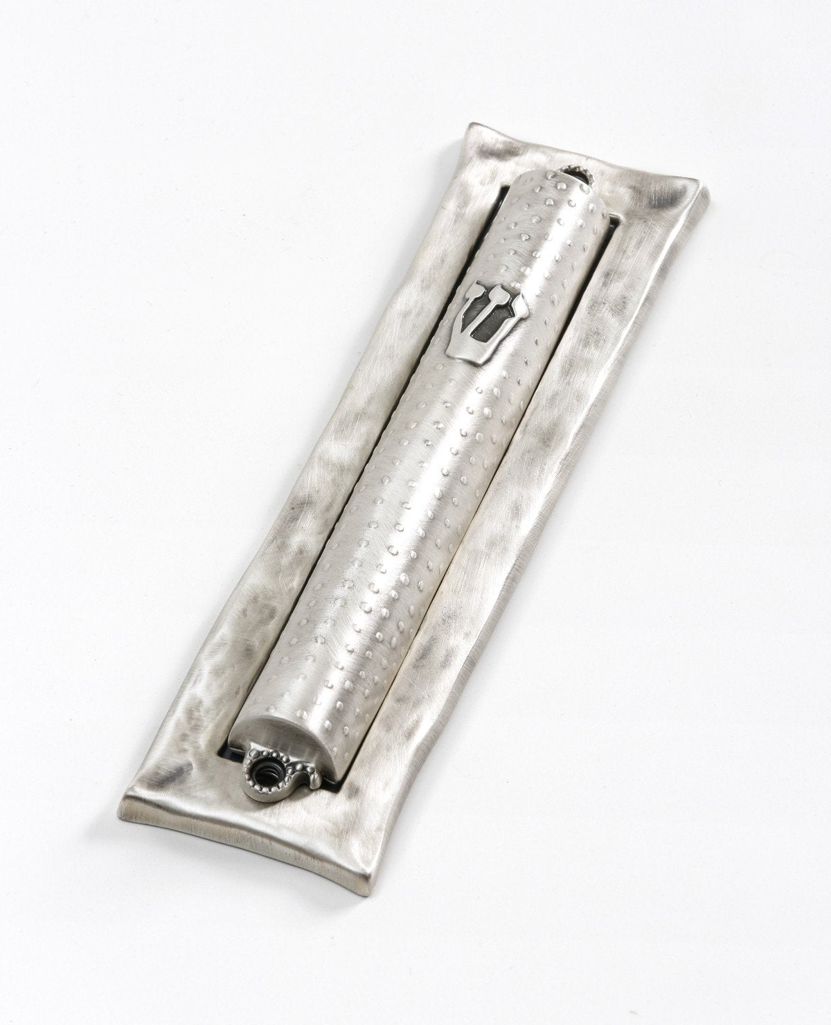 Two parts sterling silver plated Mezuzah. suitable for 15 cm parchment Length: 19 cm Width: 5 cm