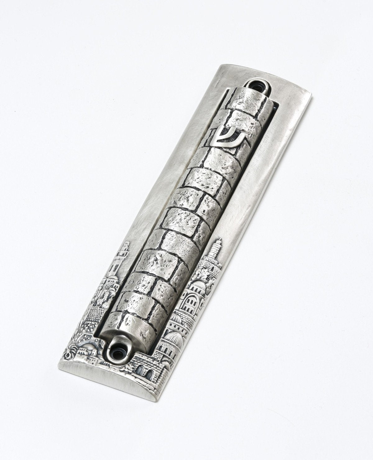 Two parts sterling silver plated Mezuzah. suitable for 15 cm parchment  Length: 20 cm  Width: 5 cm