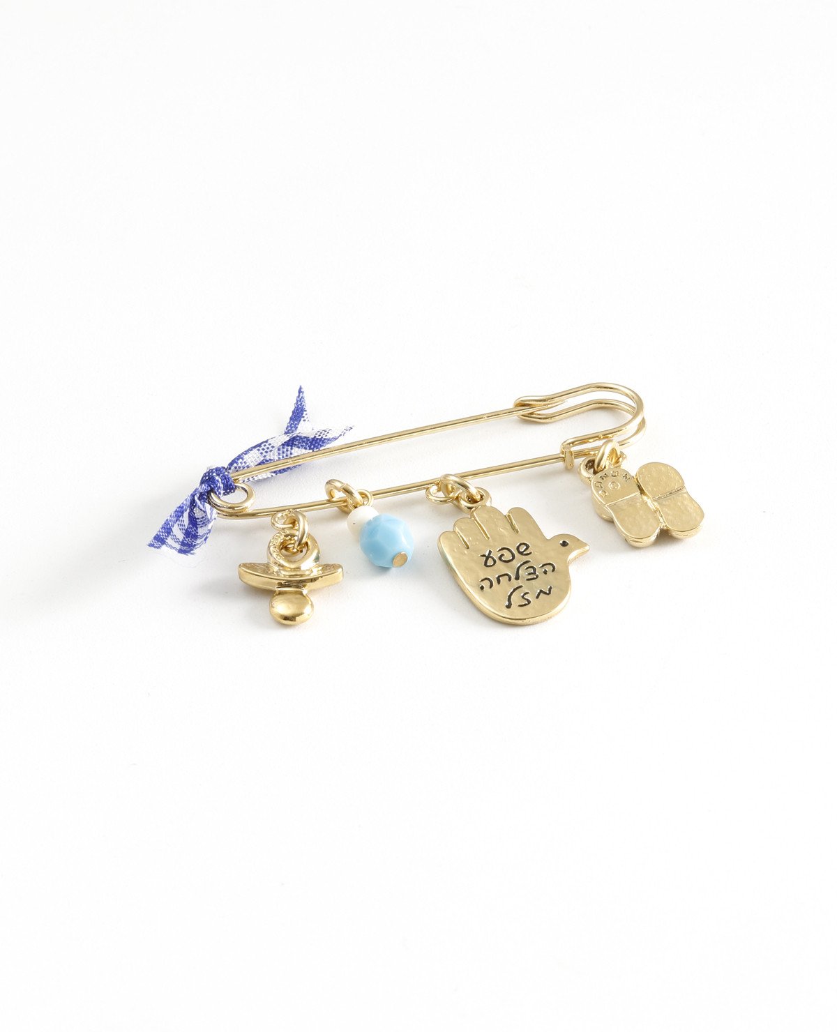 Baby Boy pin with cute elements, 24k gold plated.  Length: 4 cm  Width: 5 cm