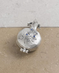 pomegranate shaped travel candlesticks with swarovsky crystals.  Length: 8 cm  Width: 5 cm