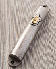 Mezuza, sterling silver and 24k gold plated. suitable for 12 cm parchment  Length: 16 cm  Width: 3 cm