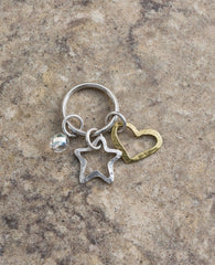 Heart and Star Keychain