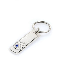 An exceptional keychain that connects us straight to our origins, the blessing of Jacob to Joseph. 
The keychain is designed as a rectangle with the words "Ben Porat Yosef" written on one side, and on the other side is an embossed Hamsa embedded with a blue Swarovski crystal.
The keychain is coated in sterling silver and is strong and reliable.
Very suitable as a gift for those who connect to the unique qualities of the ancient expression "Ben Porat Yosef", as a blessing and talisman for protection from any