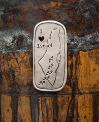 I Love Israel Magnet  Length: 6 cm  Width: 3 cm