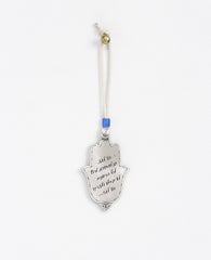 Sterling silver plated car pendant with a blue bead.  Length: 9 cm  Width: 5 cm
