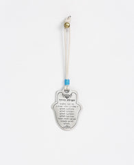 Sterling silver plated car pendant with a blue bead.  Length: 7 cm  Width: 5 cm