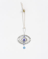 Sterling silver plated car pendant with blue beads.  Length: 7 cm  Width: 6 cm