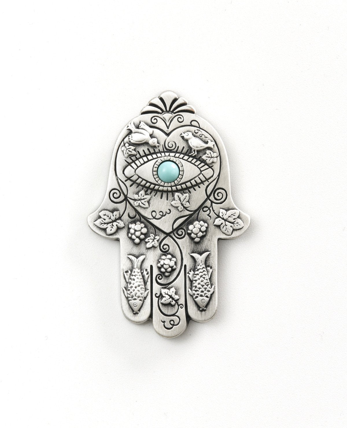 Oriental Hamsa Magnet with Swarovsky crystal embeded against the "evil eye"  Length: 7 cm  Width: 5 cm